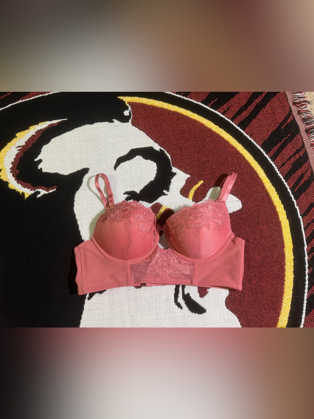 Marilyn Monroe Coral Lace Balconette Bra